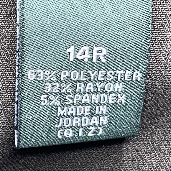 Investments Womens Brown Straight-Leg Pants Size 14R Polyester Rayon Spandex Ble - Picture 4 of 9